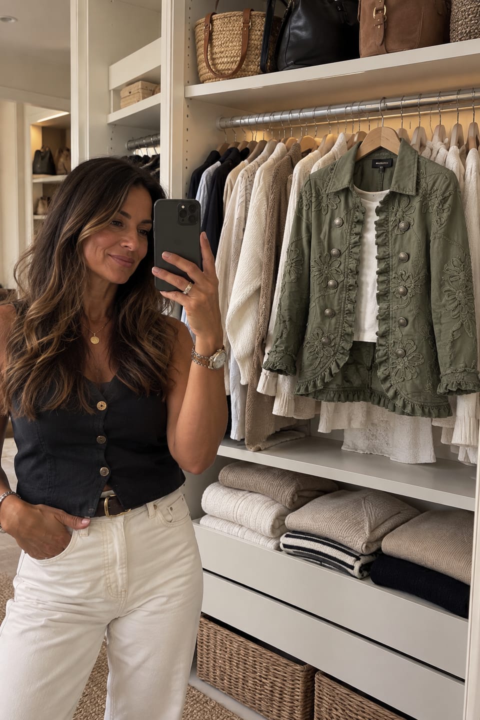 Customer photo review of Chaqueta Bordada con Volantes verde