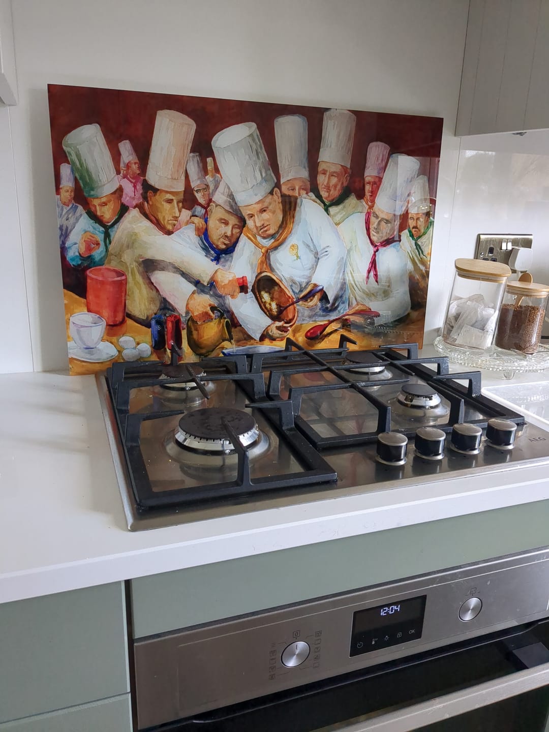 Customer photo review of Custom Glass Print Wall Art