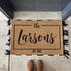 Customer photo review of Your Family Name Your Date Customized Welcome Doormat