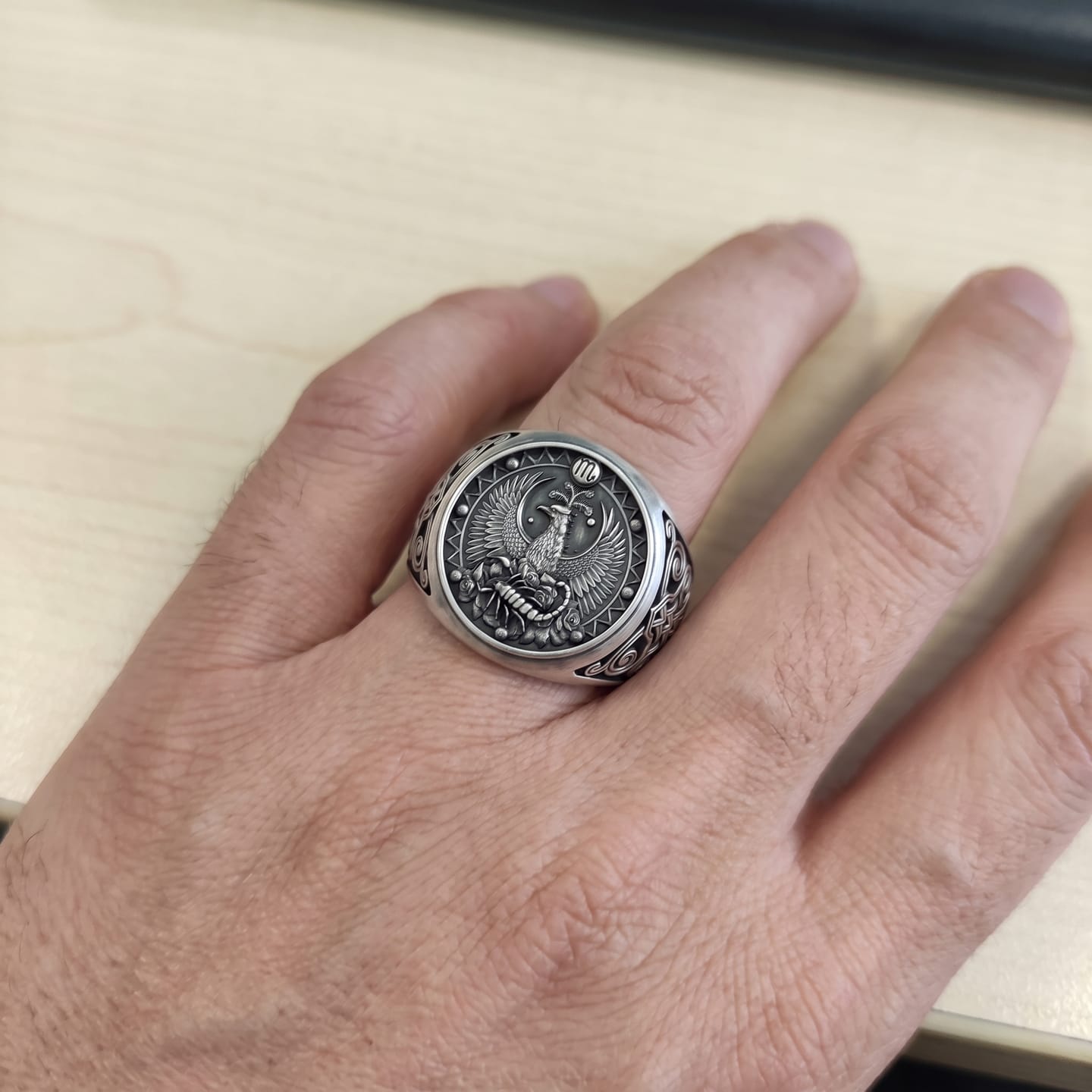 Customer photo review of Scorpio Phoenix Ring