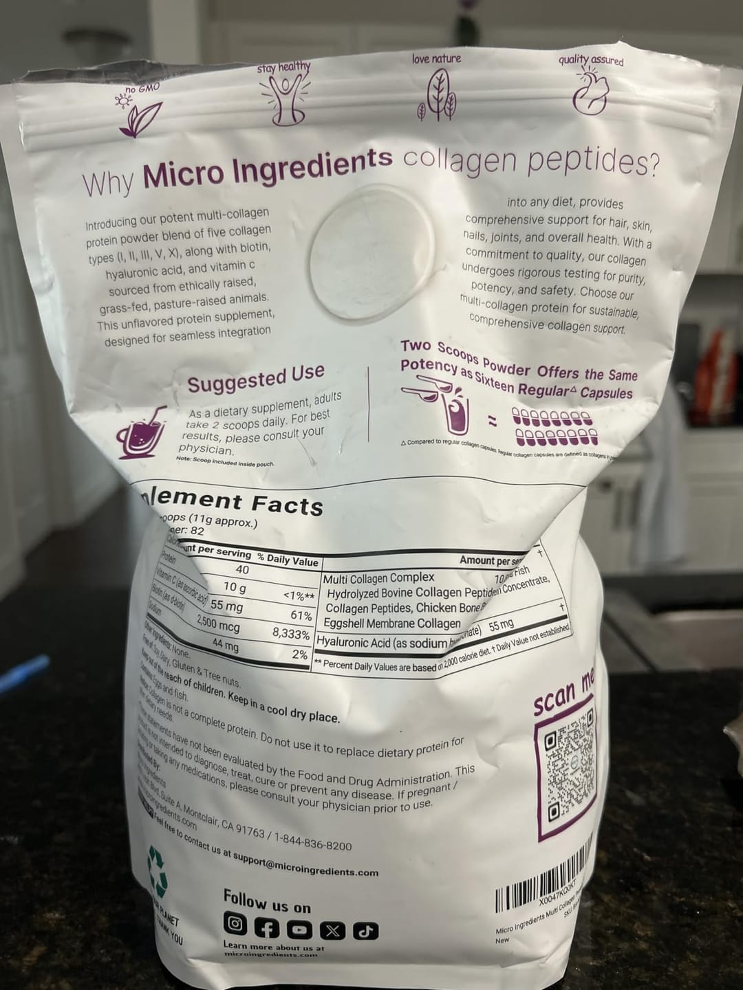 Customer photo review of Multi Collagen Peptides Powder for Women – Types I, II, III, V & X – 454g