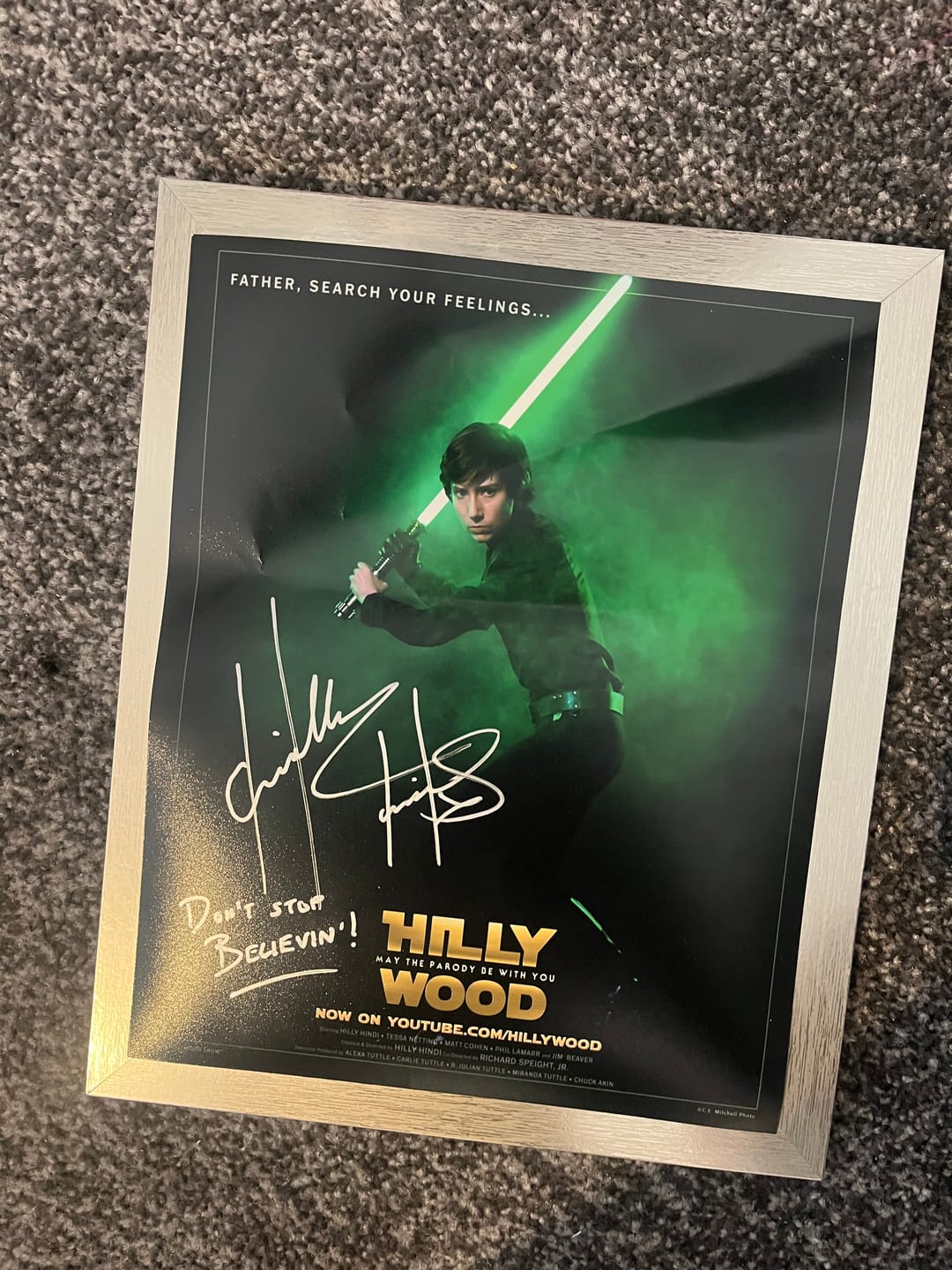 Customer photo review of "Search your feelings." #1 │ 8x10 Autographed Photo
