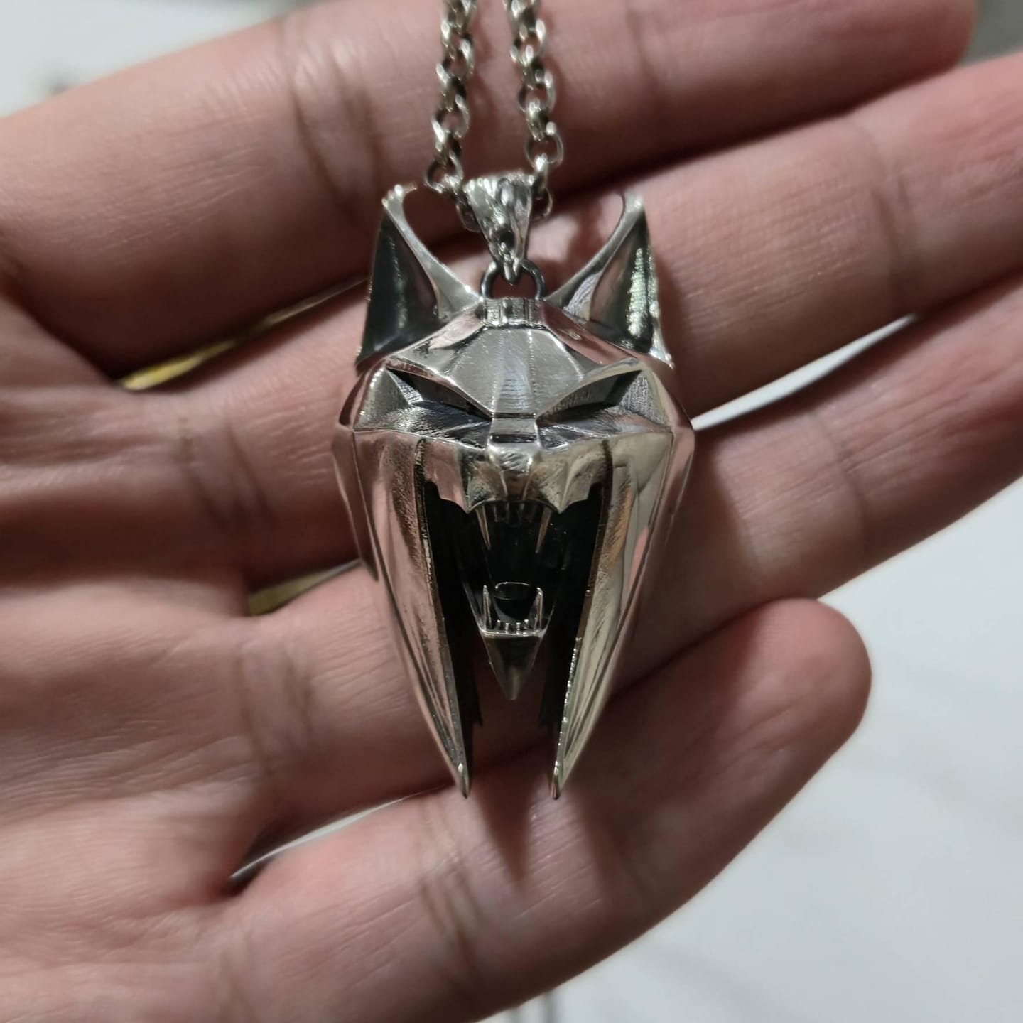 Customer photo review of Faceted Lynx School Pendant