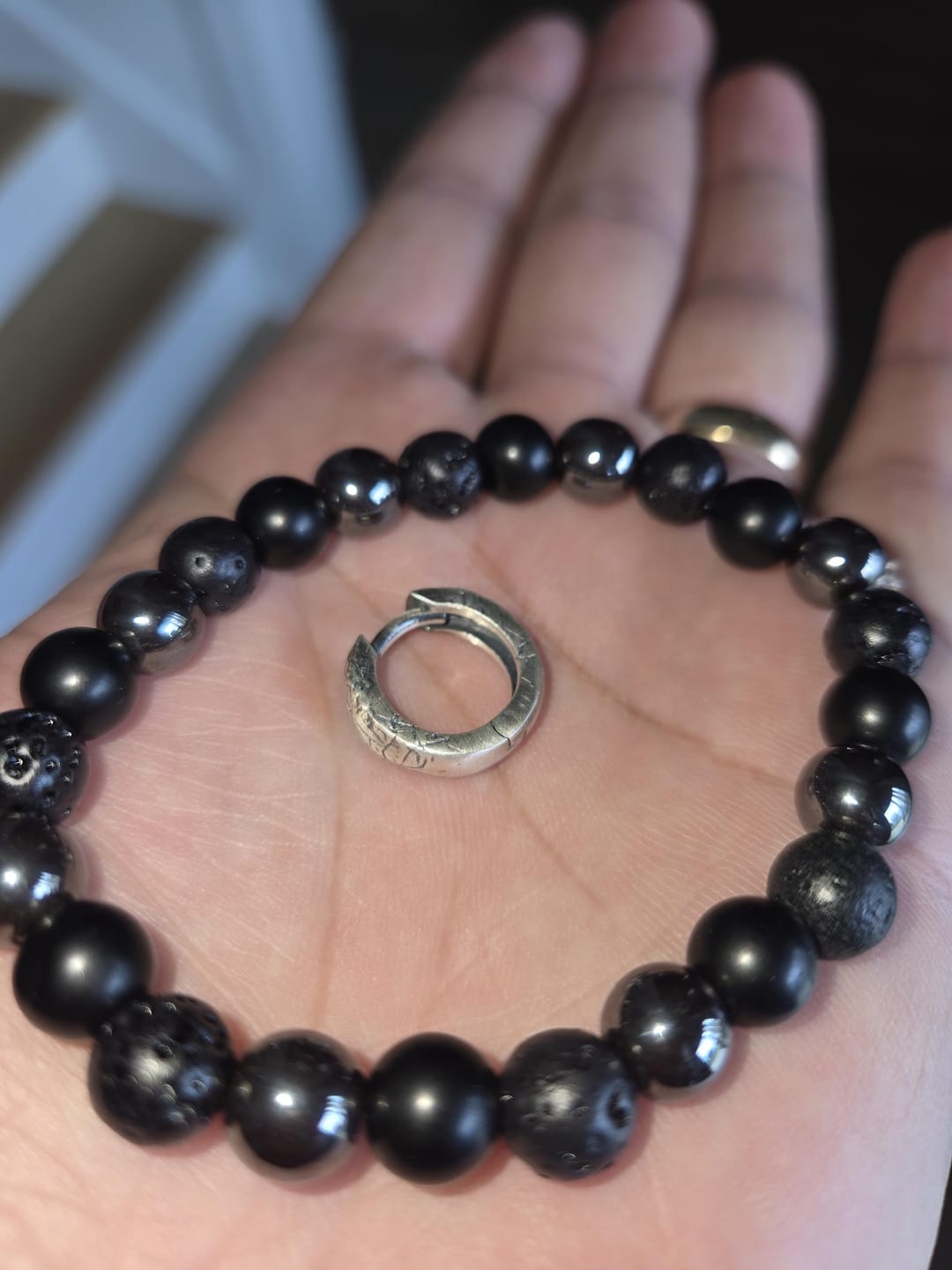 Customer photo review of Cracked Hoop Earring