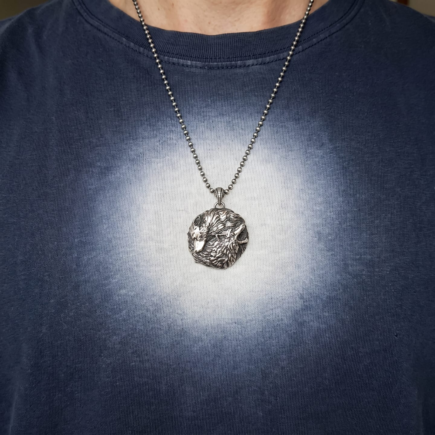 Customer photo review of Dual Wolf Yin Yang Pendant