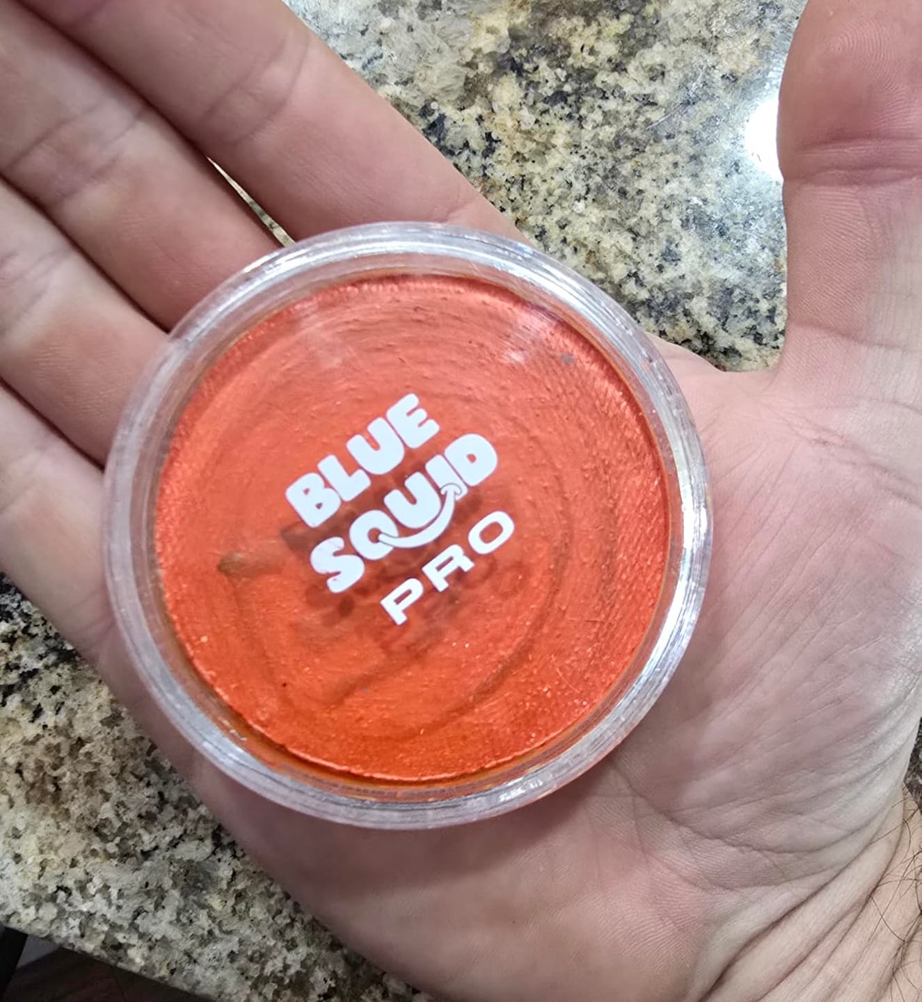 Customer photo review of Blue Squid Professional Water-Based Face & Body Paint Single Cake – Classic, Pastel & Split Cake Colors, Water Activated, Washable Face Paint for Kids & Adults, Halloween Makeup, Cosplay – 30g
