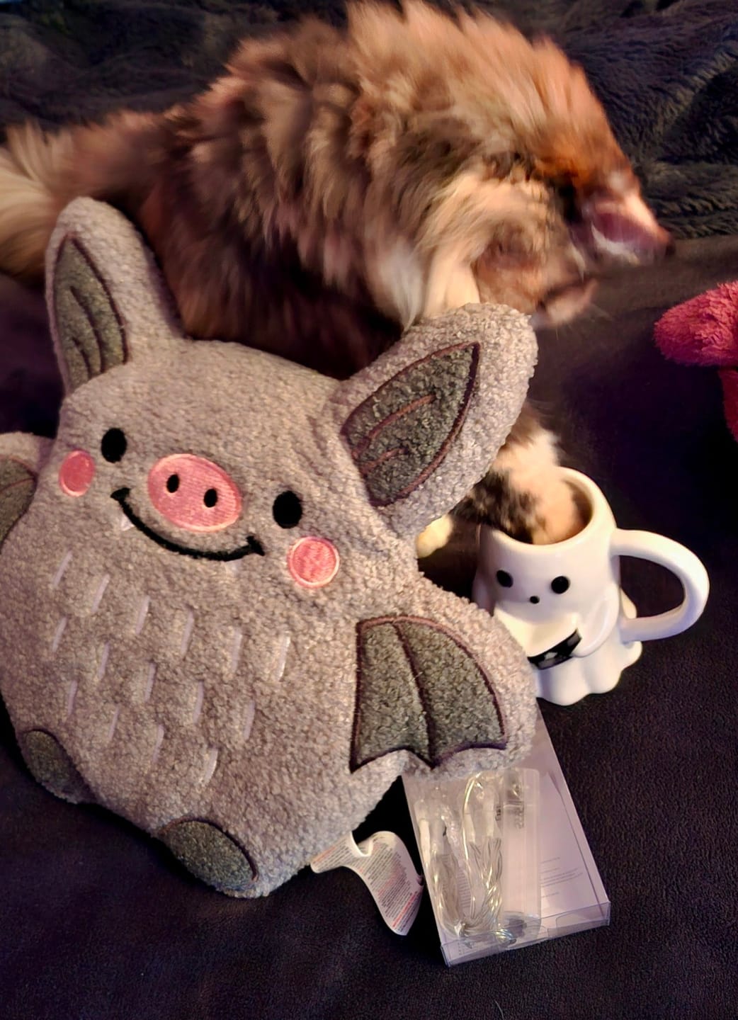 Customer photo review of Fledermaus Kissen Bouclé – Kuscheliges Dekokissen für spooky Stimmung
