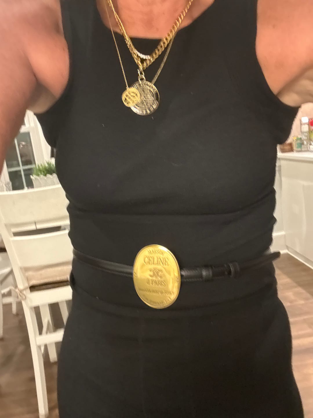 Customer photo review of Celine Paris Belt With Signature Round Buckle