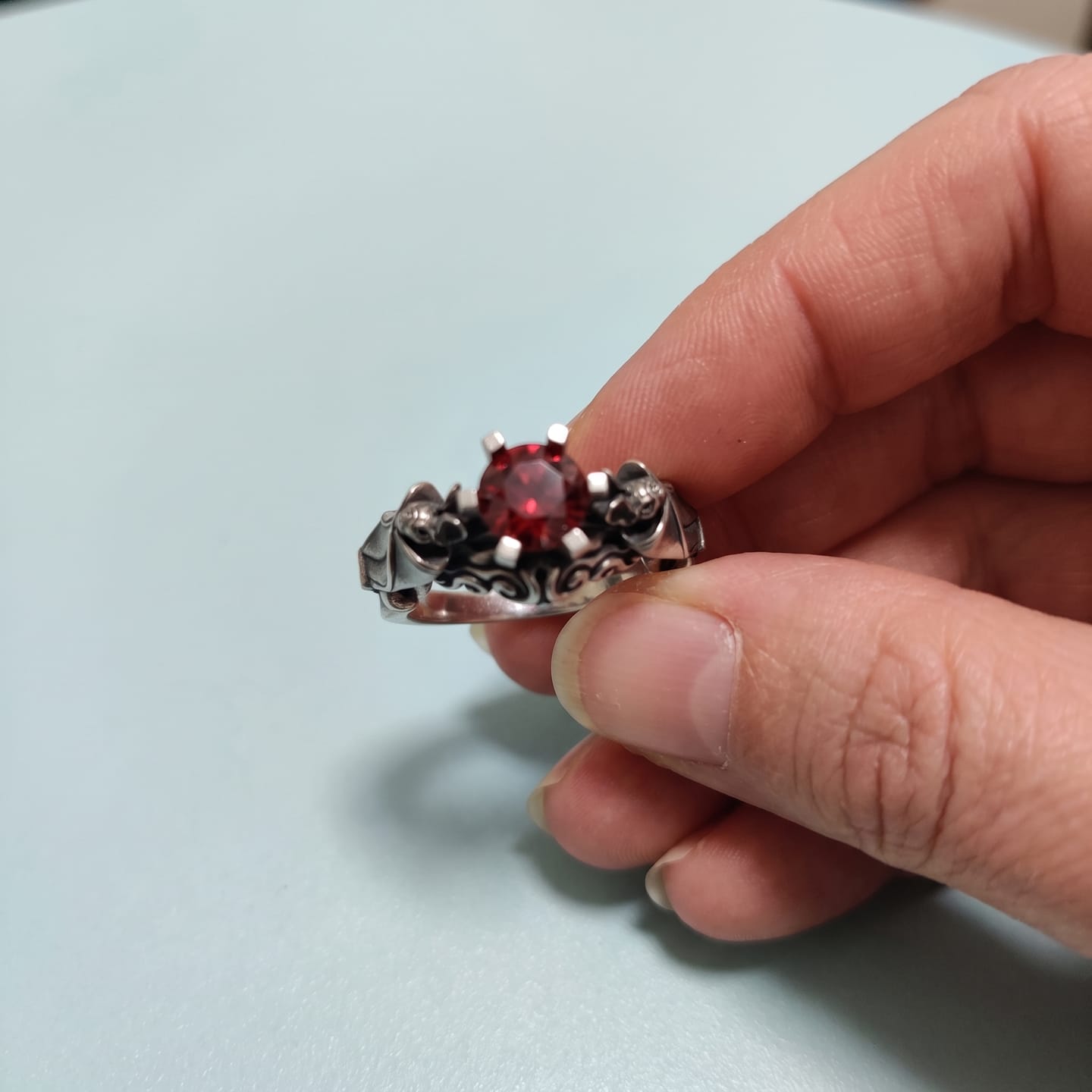 Customer photo review of Bat Engagement Ring