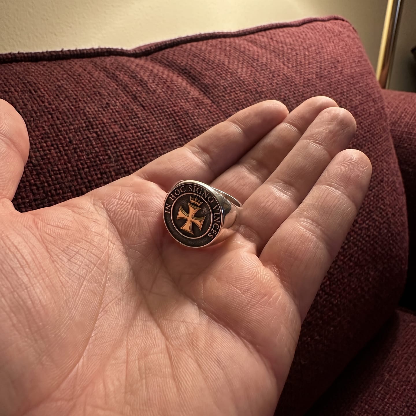 Customer photo review of Templar Cross and Crown Ring