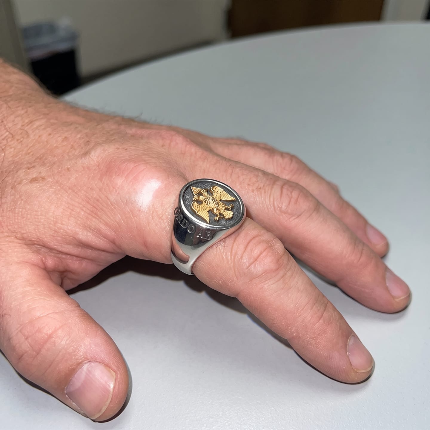 Customer photo review of Masonic 33rd Degree Eagle Ring