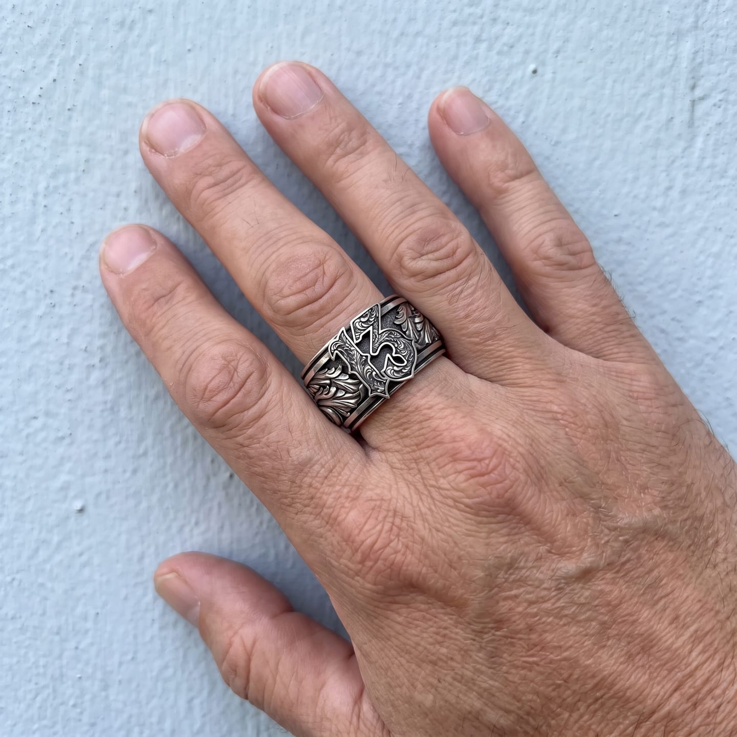 Customer photo review of Lucky 13 Scroll Ring