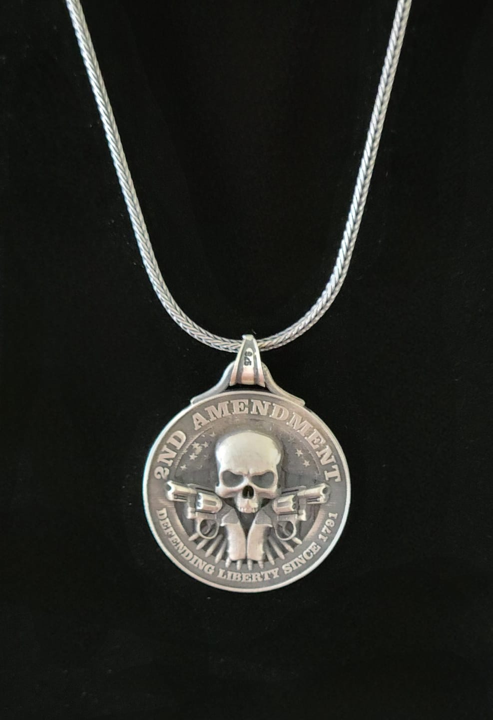 Customer photo review of Wood Grain Crucifix Pendant