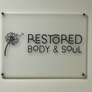 Customer photo review of Acrylic Business Logo Sign