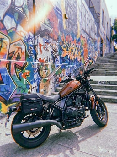 Customer photo review of 10L - Patriot Small Honda Rebel 1100 Motorcycle Throw Over Saddlebags