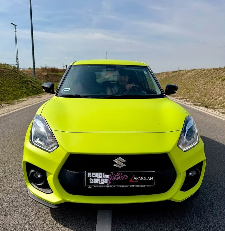 Customer photo review of Matte Chartreuse Yellow Vinyl Car Wrap