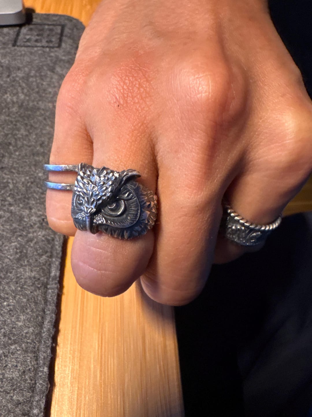 Customer photo review of Wisdom Owl Ring
