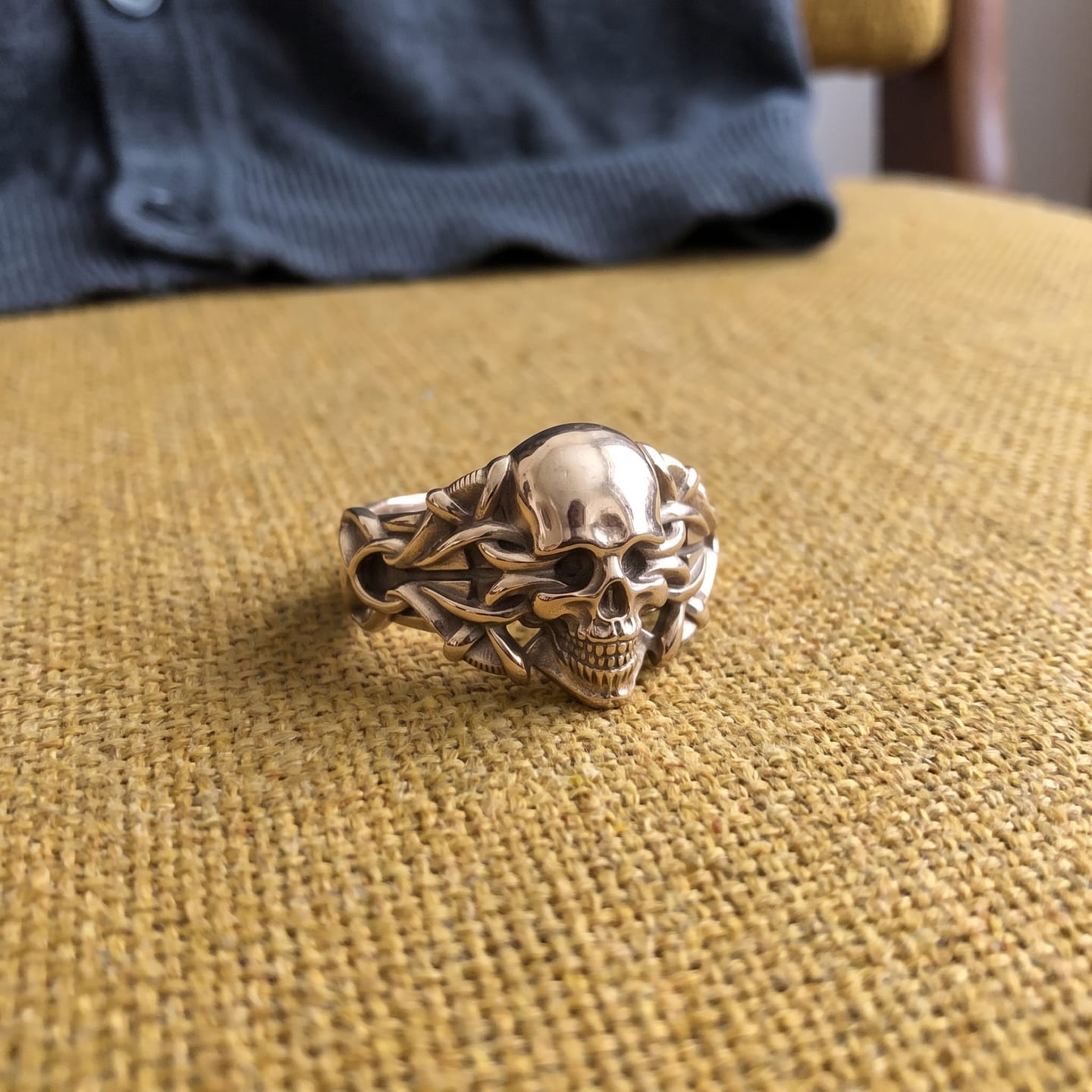 Customer photo review of Tribal Biker Skull Ring