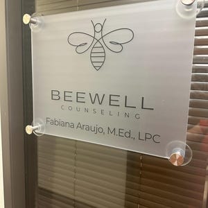 Customer photo review of Acrylic Business Logo Sign