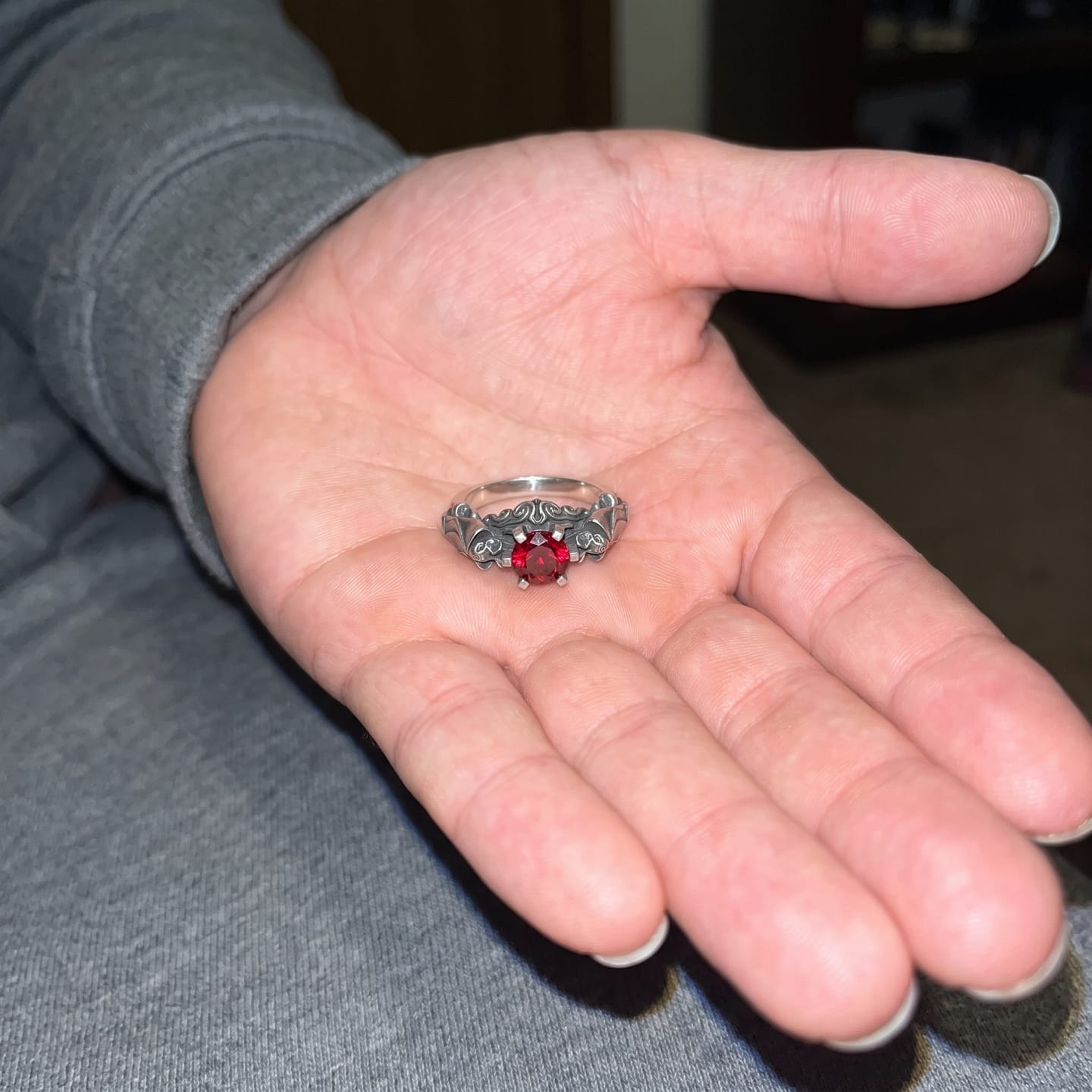 Customer photo review of Bat Engagement Ring