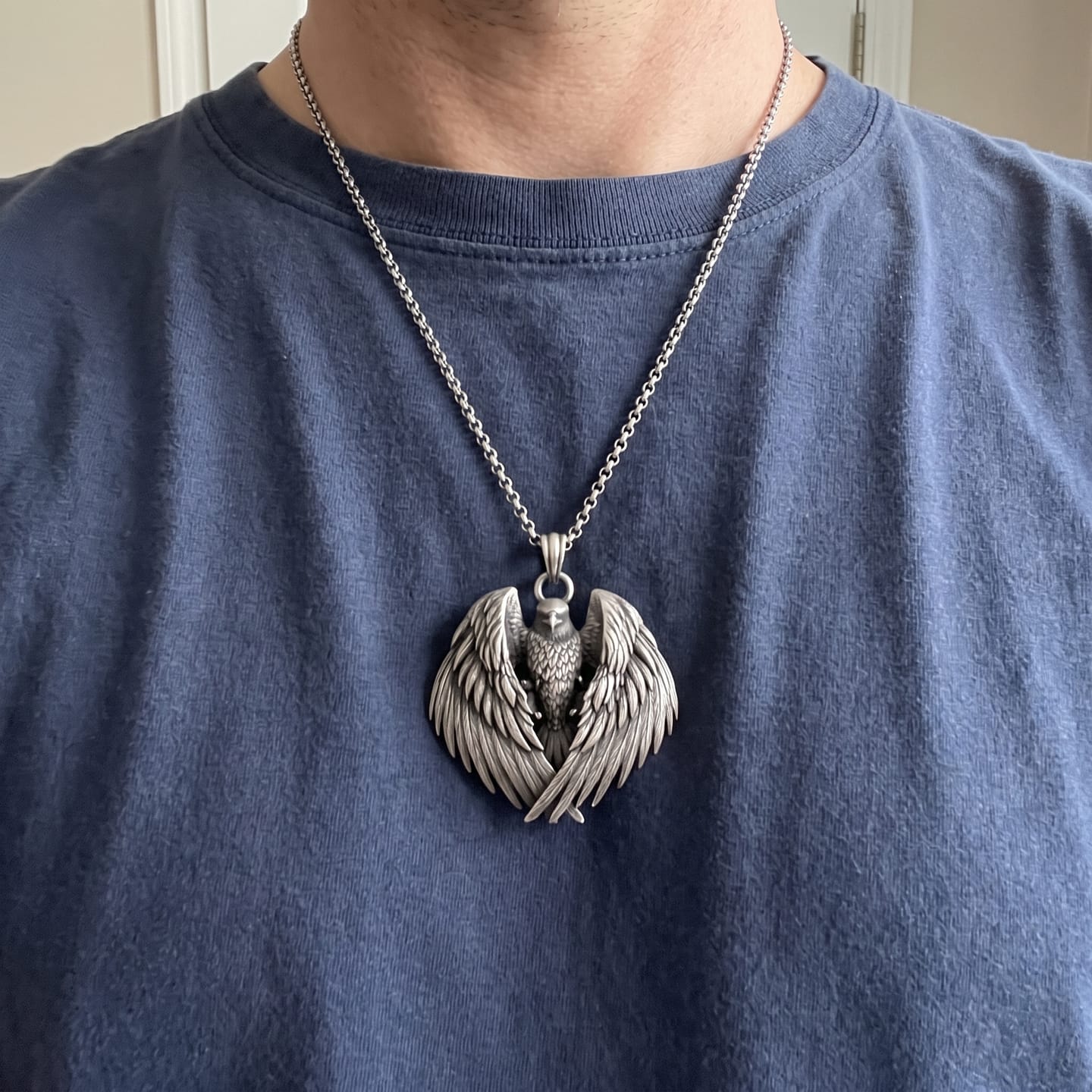 Customer photo review of Eagle Wings Pendant