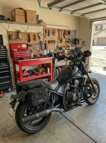Customer photo review of 10L - Patriot Small Honda Rebel 1100 Motorcycle Throw Over Saddlebags