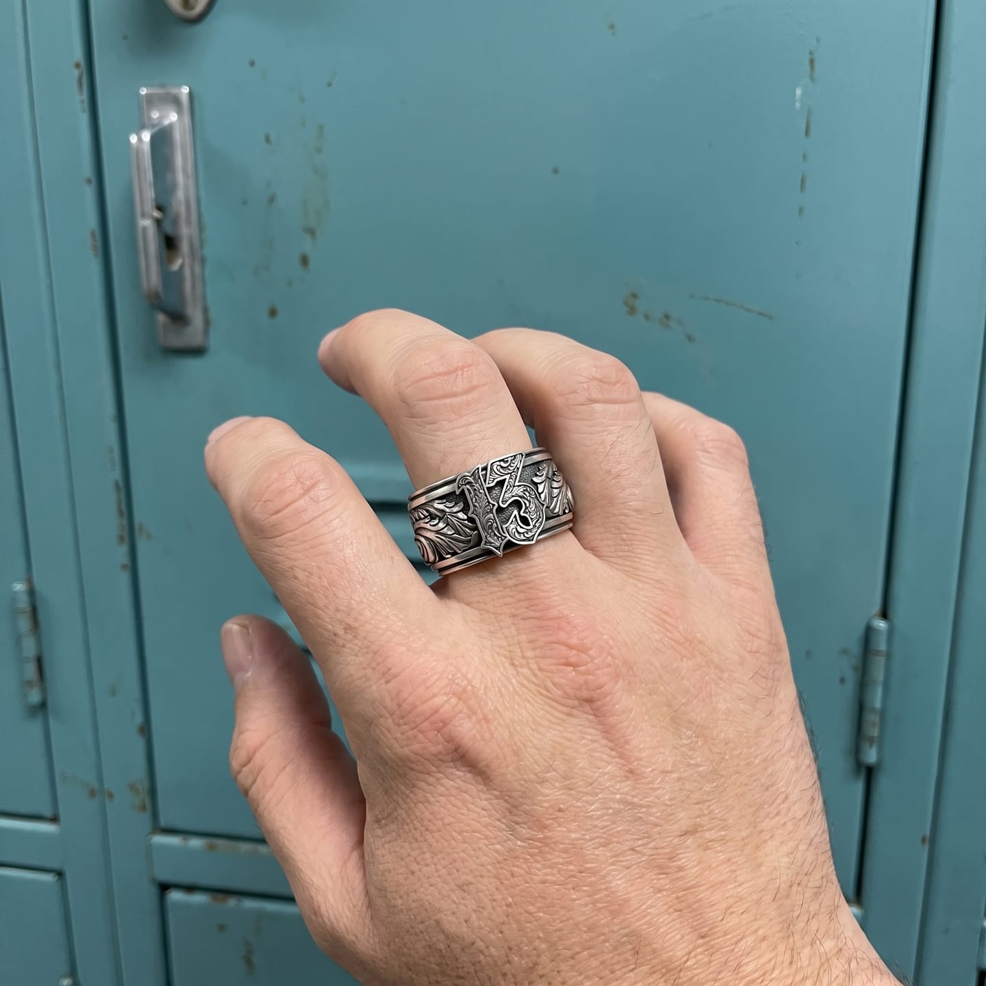 Customer photo review of Lucky 13 Scroll Ring