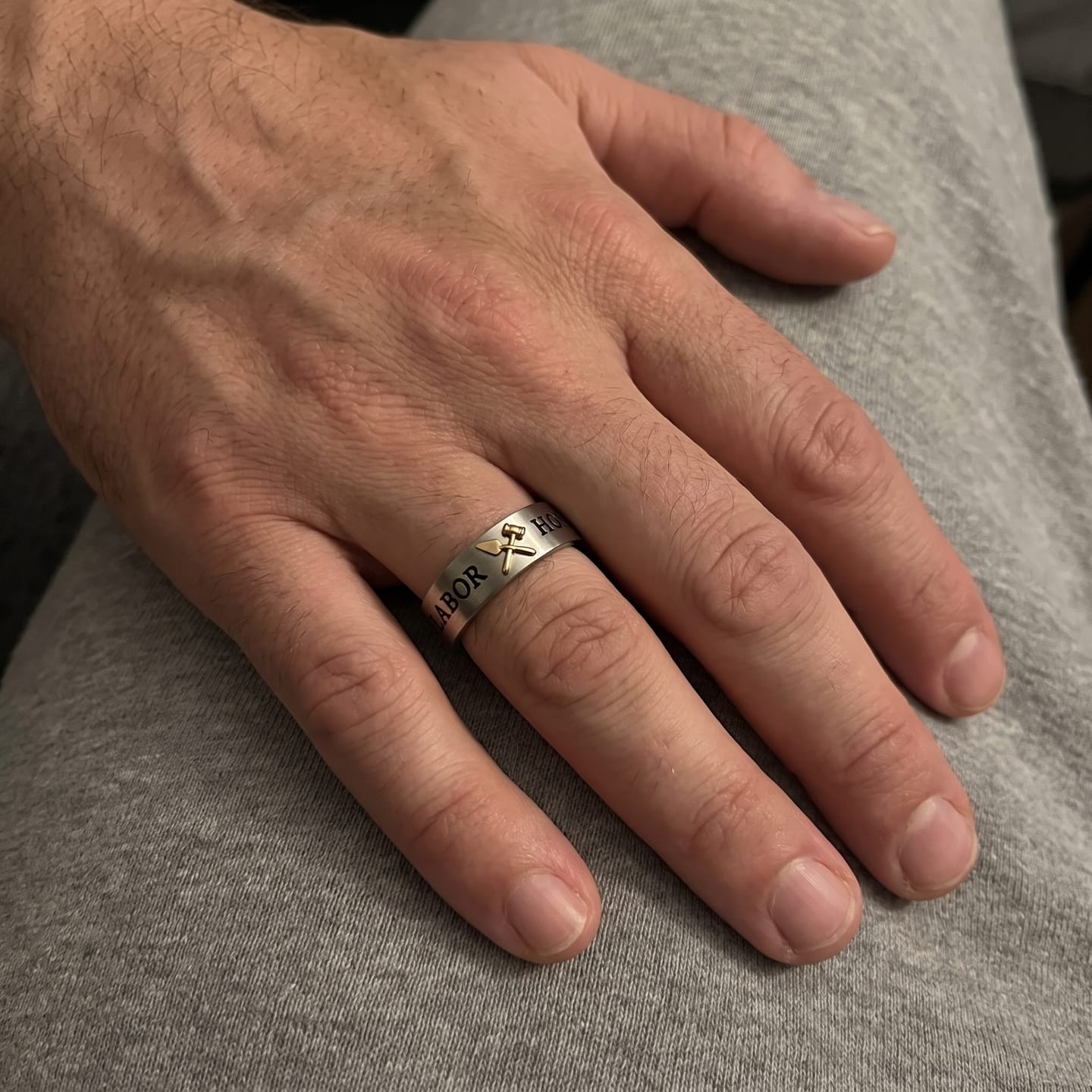 Customer photo review of Labor Et Honor Masonic Ring