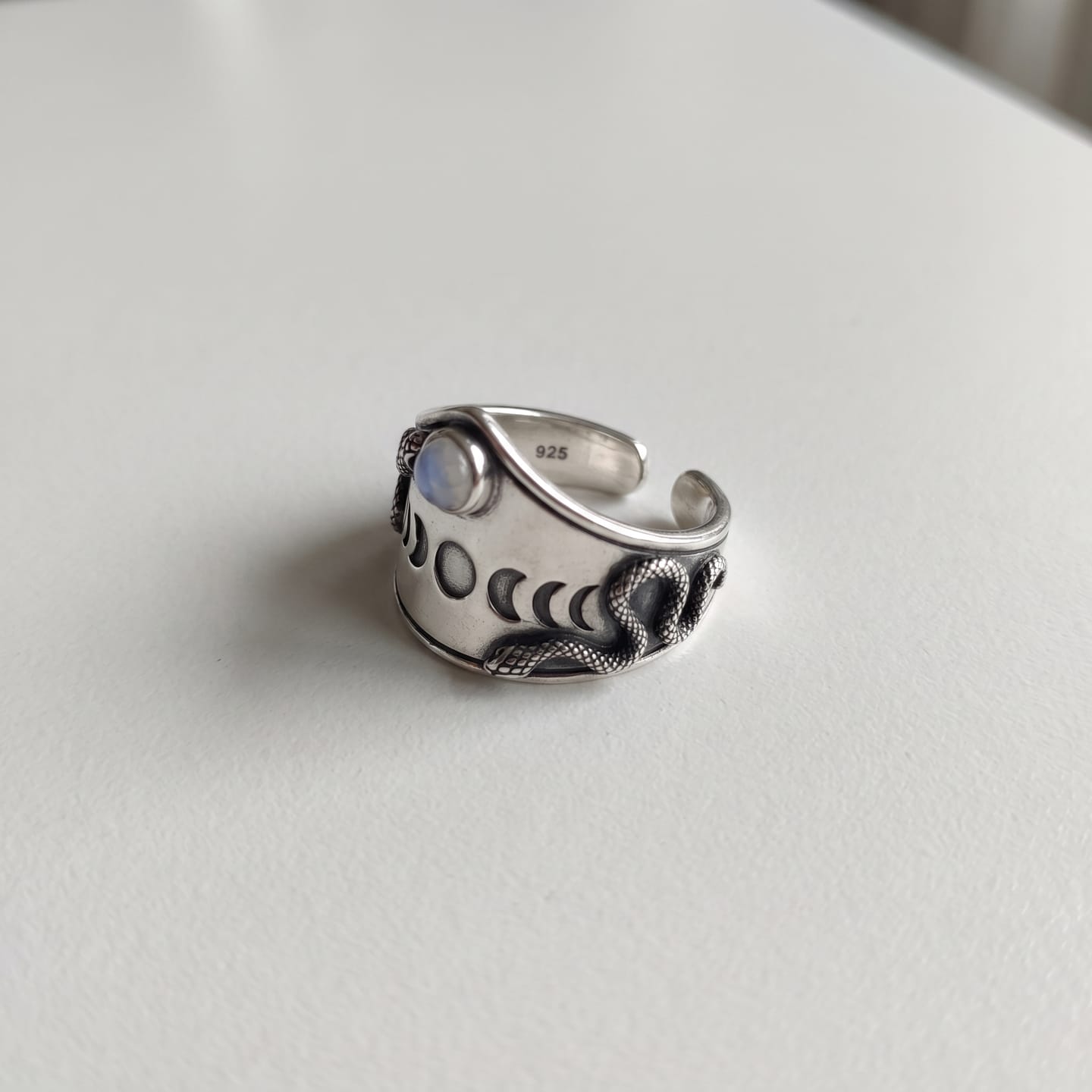 Customer photo review of Serpent Moonstone Ring