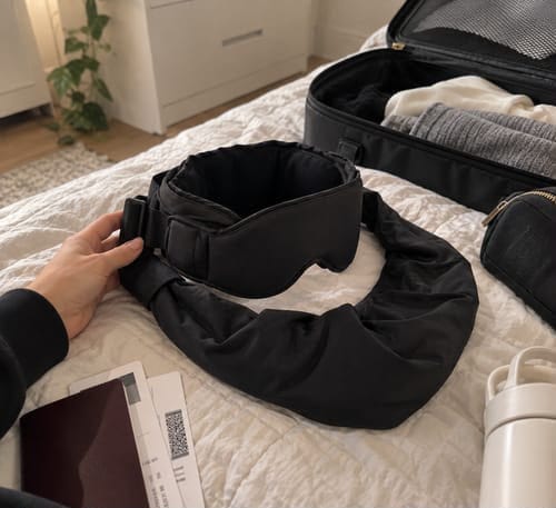 Customer photo review of Antifaz de descanso para viajes 3 en 1