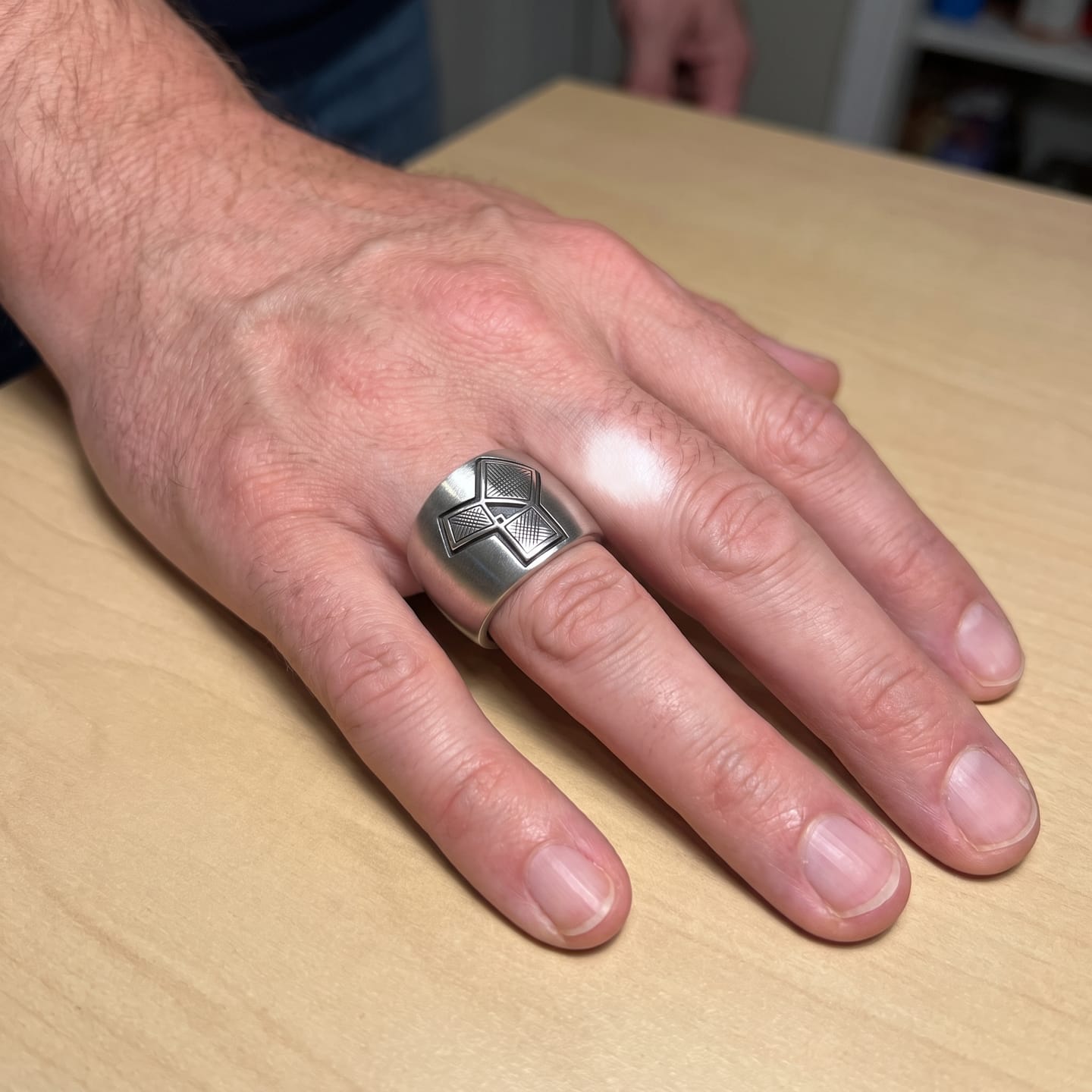 Customer photo review of Masonic Euclid Ring