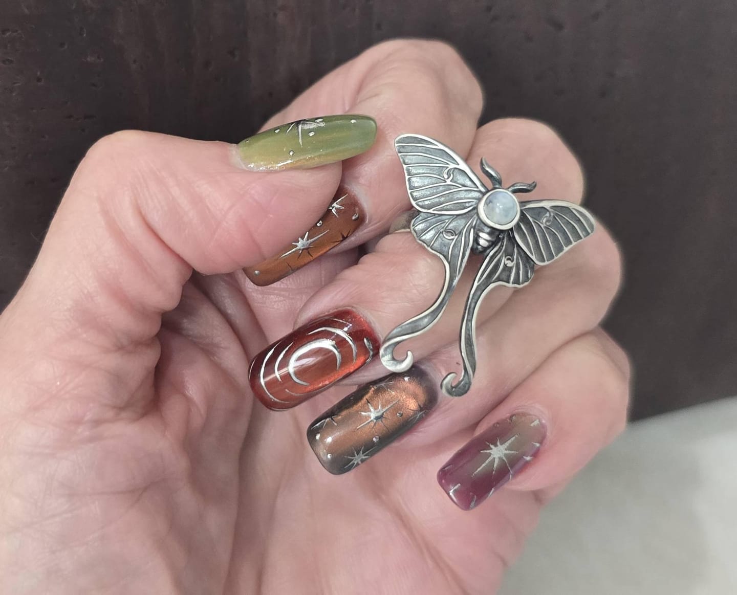 Customer photo review of Luna Moth Ring