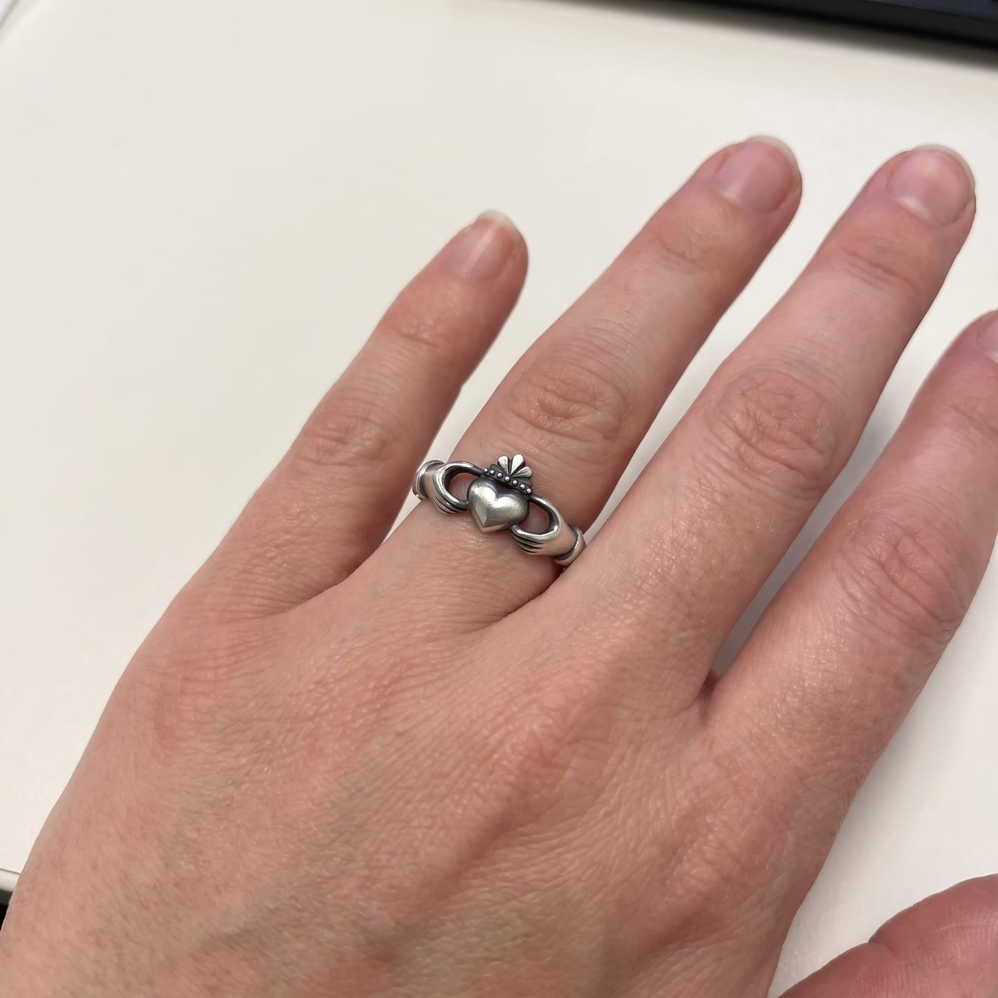 Customer photo review of Claddagh Heart Ring