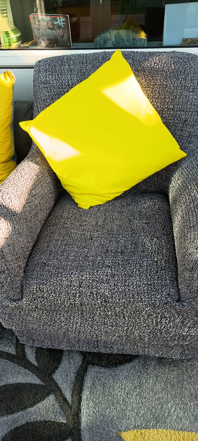 Customer photo review of Fabric Sample - Microfibra Printed, Vittoria Grey