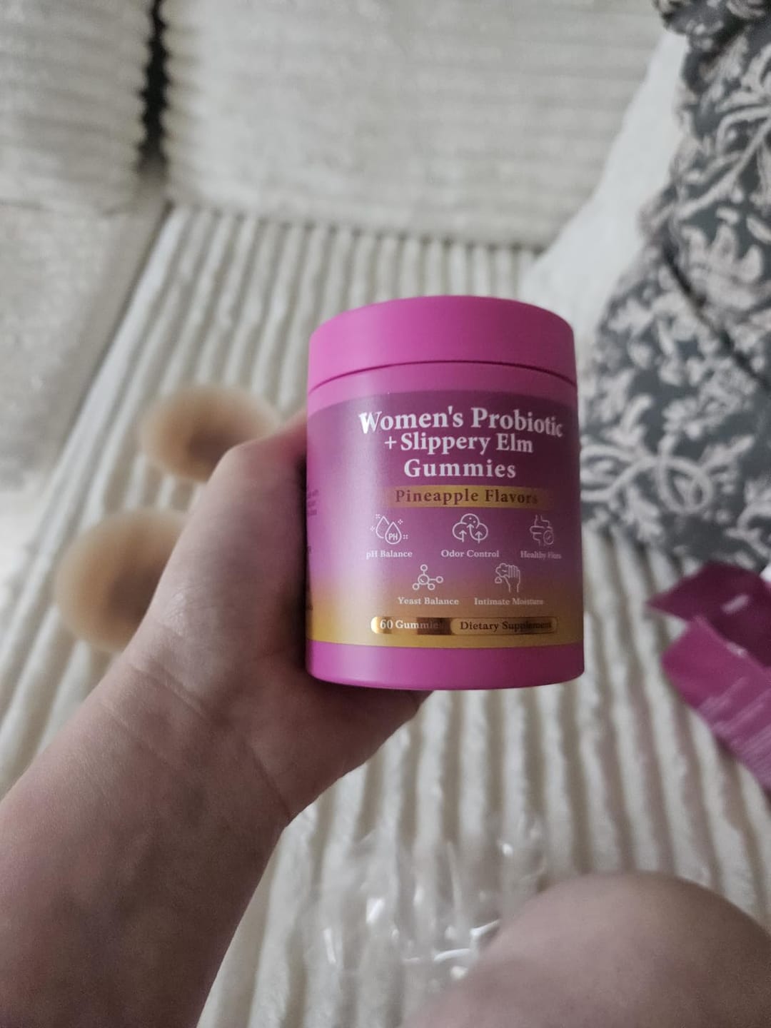 Customer photo review of Slippery Elm Probiotic Gummies for Women