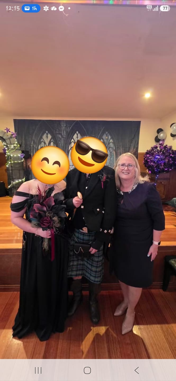 Customer photo review of Waverly Navy Event Dress