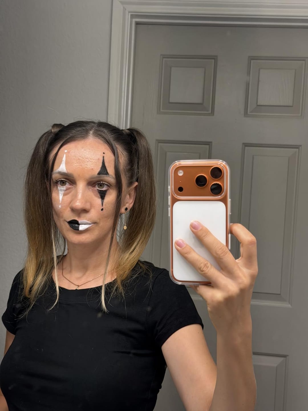 Customer photo review of Blue Squid PRO Face Paint Stick - Waterproof Body Paint for Adults & Kids Eye Black Baseball, Softball - Vegan Hypoallergenic Twist-Up Non-Toxic Makeup Stick for Cosplay, Sports & SFX
