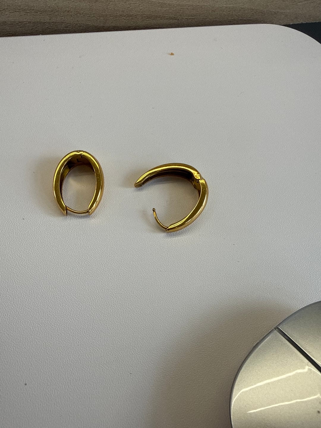Customer photo review of Valentina Gold Hoop Earrings