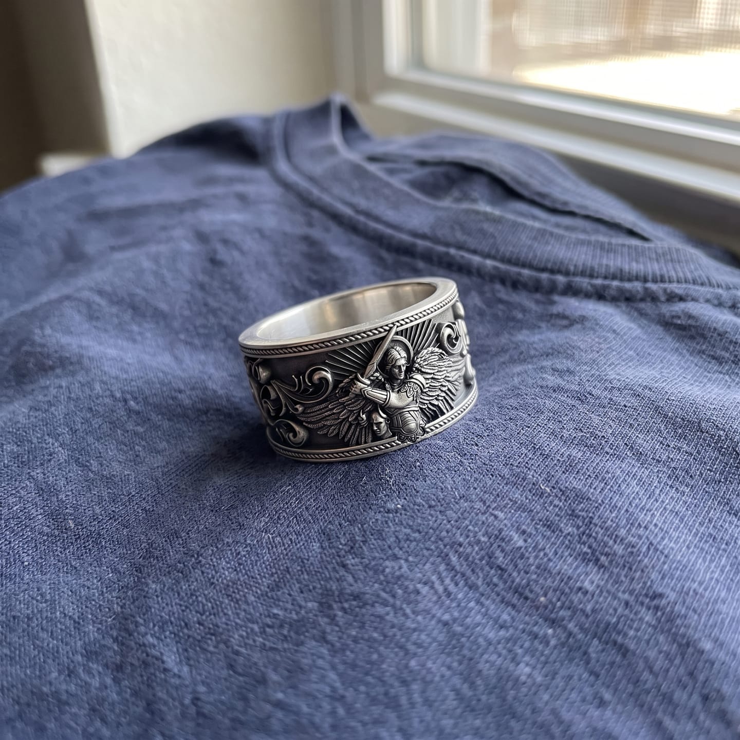 Customer photo review of Saint Michael Sword Ring