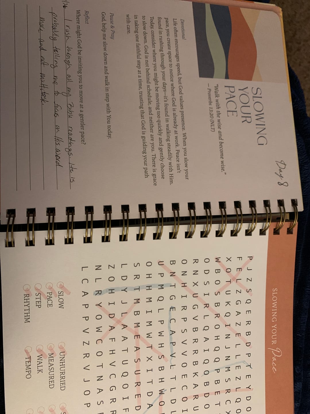 Customer photo review of Be Still: Word Search Devotional for Peace & Rest in God