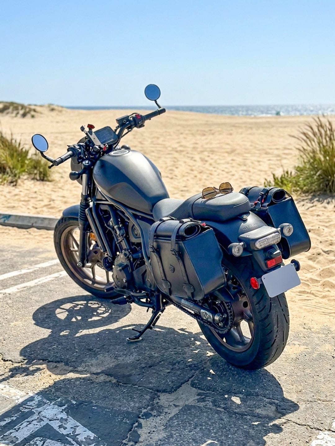Customer photo review of 30L - SpiritBlade Roll-Top Large Honda Rebel 1100 CMX1100 Motorcycle Leather Saddlebags