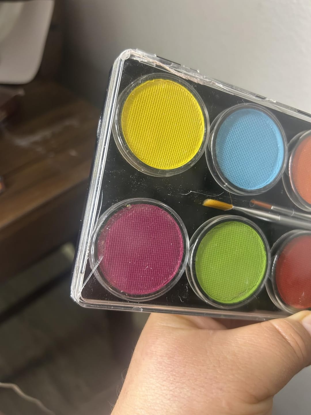 Customer photo review of Blue Squid PRO Face Paint Stick - Waterproof Body Paint for Adults & Kids Eye Black Baseball, Softball - Vegan Hypoallergenic Twist-Up Non-Toxic Makeup Stick for Cosplay, Sports & SFX