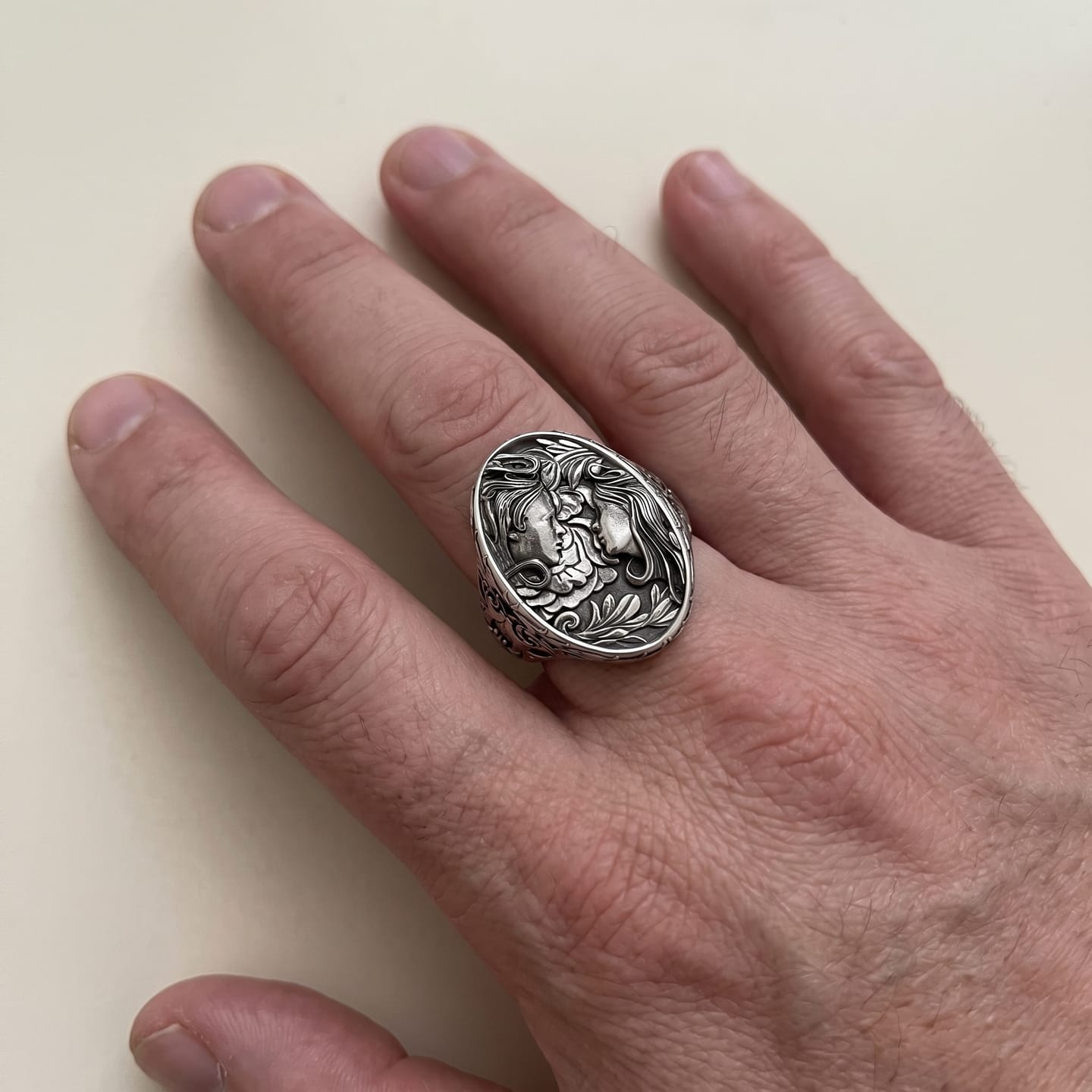 Customer photo review of Facing Lovers Ring