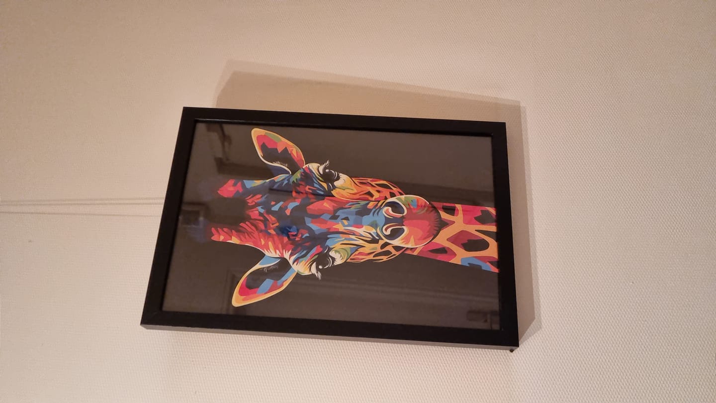 Customer photo review of Tableau Girafe Pop Art