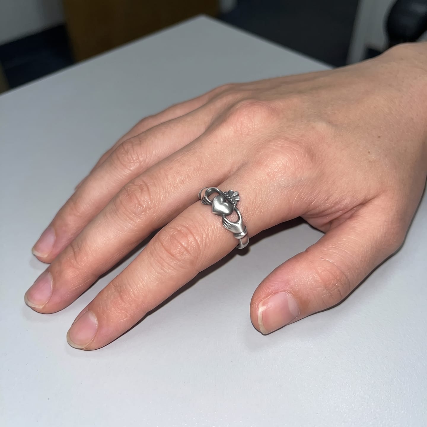 Customer photo review of Claddagh Heart Ring