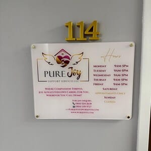 Customer photo review of Acrylic Business Logo Sign