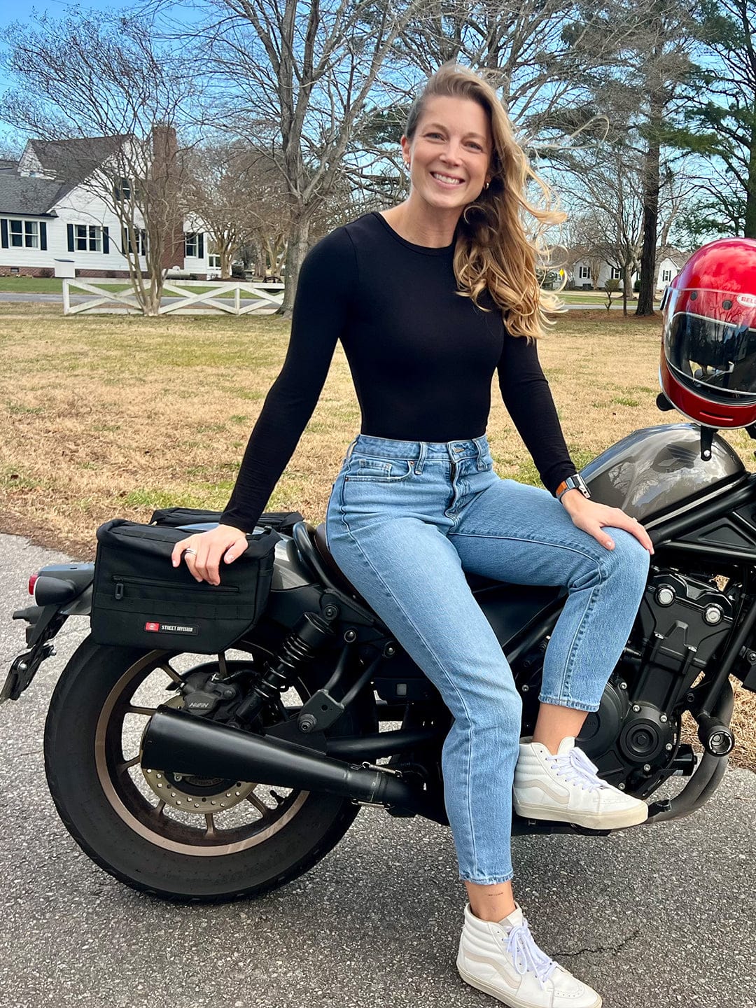 Customer photo review of 10L - Patriot Small Honda Rebel 500 Throw Over Saddlebags
