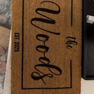 Customer photo review of Your Family Name Your Date Customized Welcome Doormat