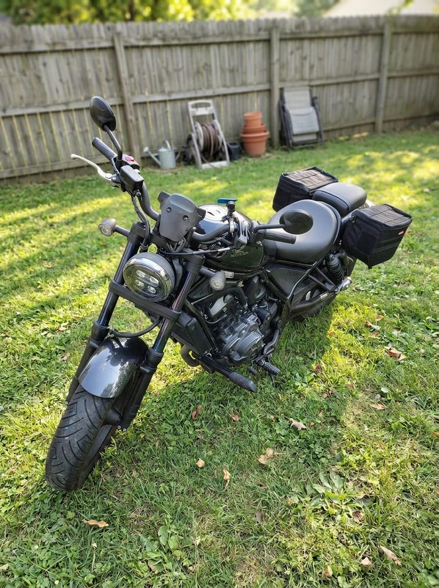 Customer photo review of 18L - Patriot Medium Honda Rebel 1100 Motorcycle Throw Over Saddlebags