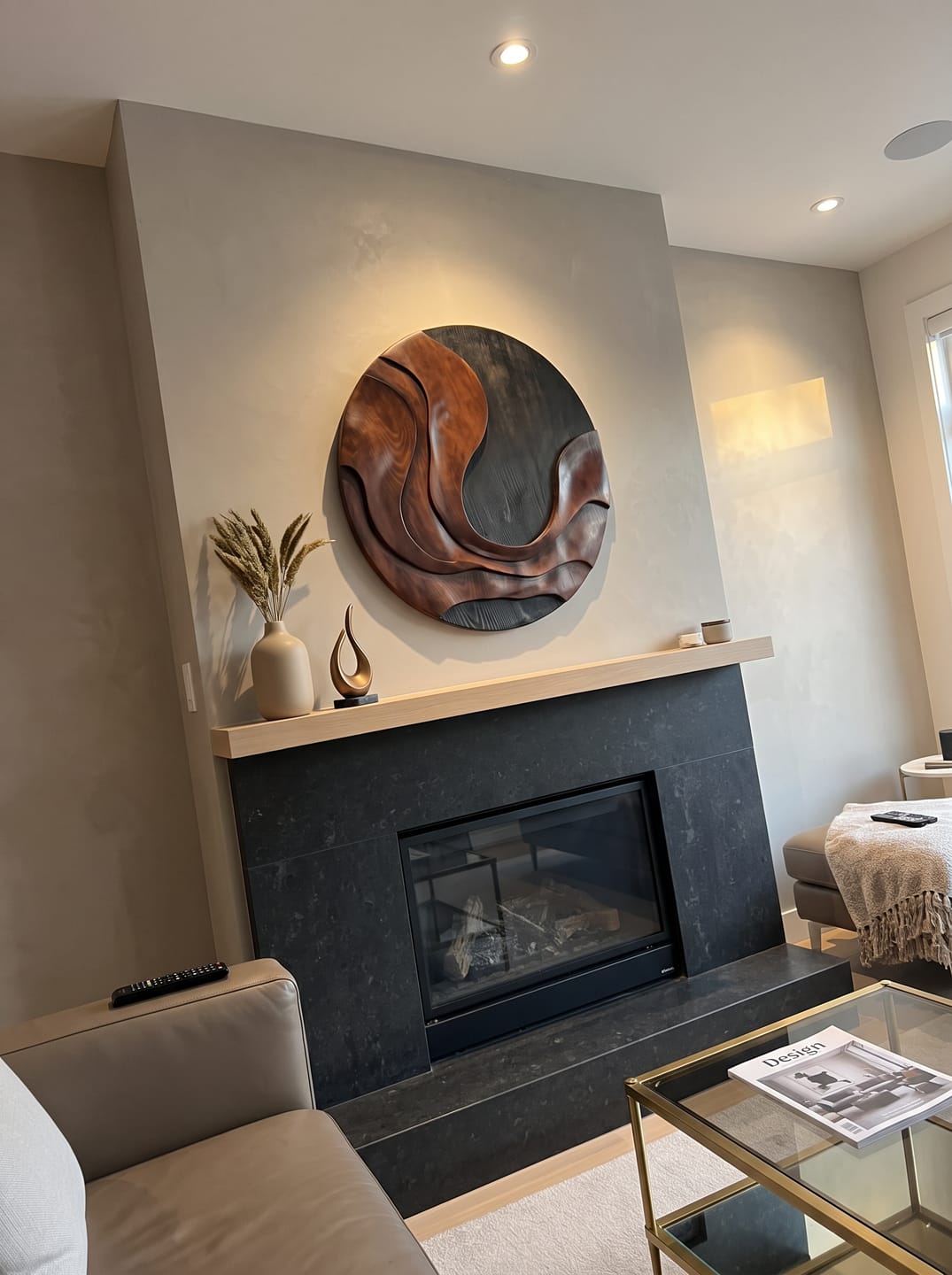 Customer photo review of Wall Sculpture Solid Wood Organic Modern Panel for Living Room Decor